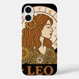Retro Leo Zodiac Boho Floral Astrology