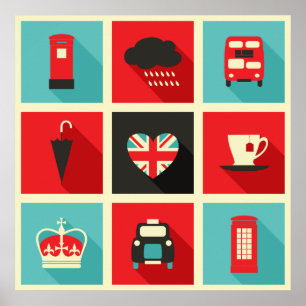 Retro London Collage Poster