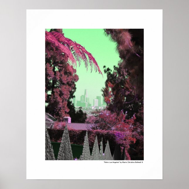 Retro Los Angeles Single Centro Souvenir Poster (Frente)