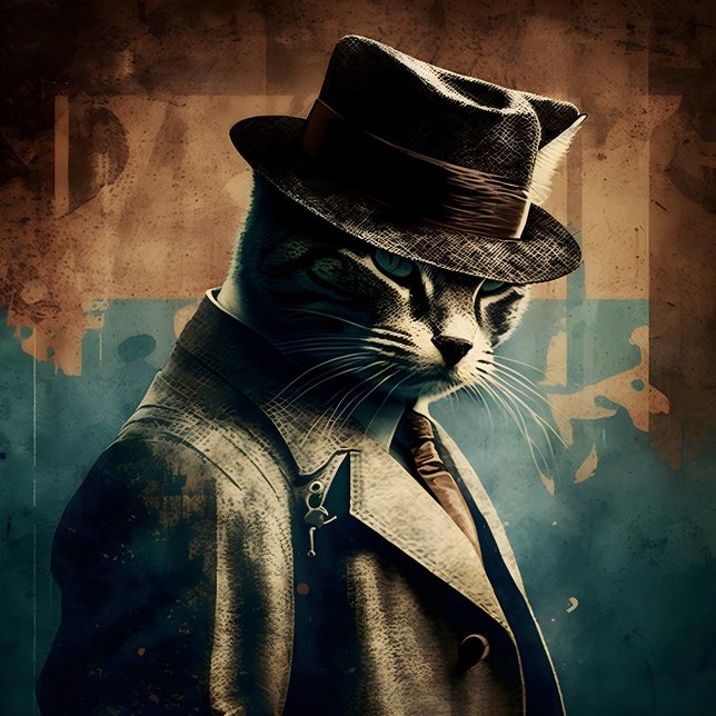 Retro Mafia Legal Cat Jigsera Quebra-cabeça (Criador carregado)
