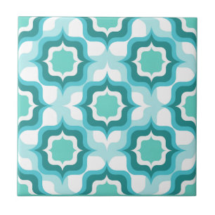 Retro Mediterrâneo Azul Branco