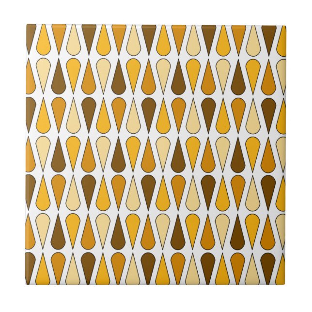 Retro Midcentury Teardrops Ochre (Frente)