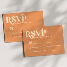 Retro Minimalista Laranja RSVP Casamento