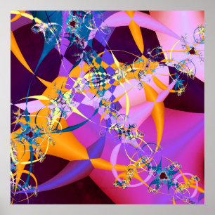 Retro-Mod Mandelbrot Art Impressão