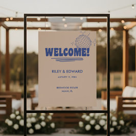 Retro Modern Typografia Disco Ball Wedding