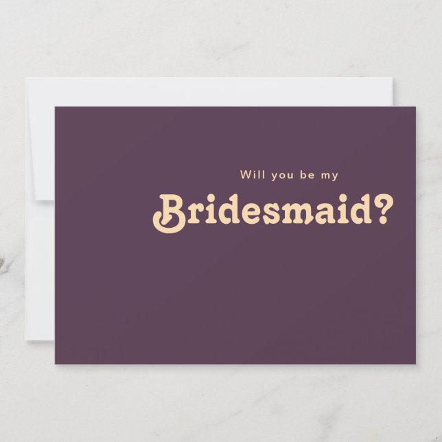 Retro Moderno | Cartões de Proposta de Bridesmaid  (Frente)