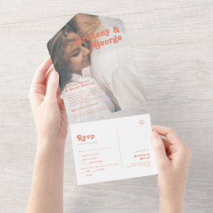 Retro Moderno Fed Photo Seal e Send de Coral