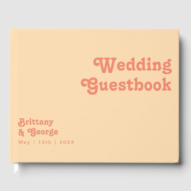 Retro Moderno | Livro de Guestbook de Casamento de (Frente)