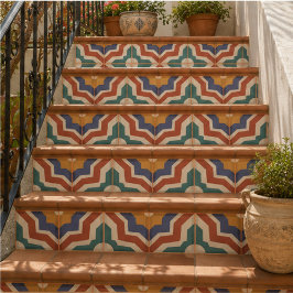 Retro Mosaic Mid Century Geometric Mediterranean