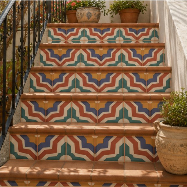 Retro Mosaic Mid Century Geometric Mediterranean (Criador carregado)
