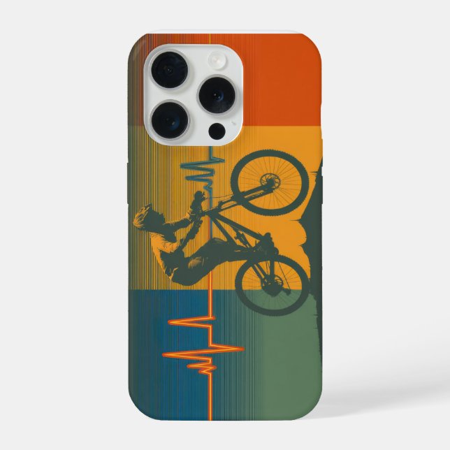 Retro Mountain Biker Heartbeat (Verso)