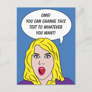 RETRO MULHER com seu cartão postal personalizado