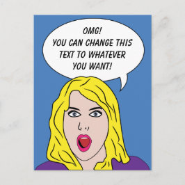 RETRO MULHER com seu cartão postal personalizado d