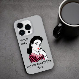 Retro-Mulher Engraçada Pensando Sobre Isso