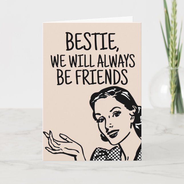 RETRO MULHERES BESTIE CARTÕES DE ANIVERSÁRIO (Frente)