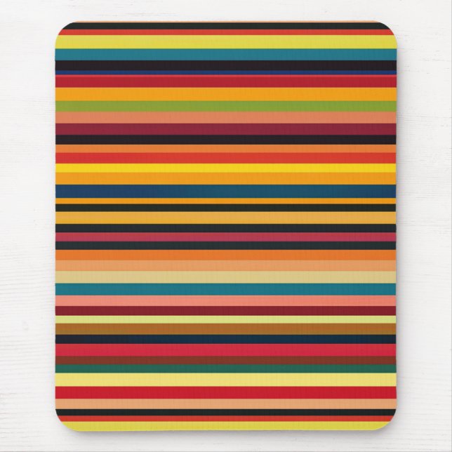Retro Multicoloured Stripe Modern Mouse Pad  (Frente)