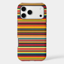 Retro Multicoloured Stripes Print iPhone Case