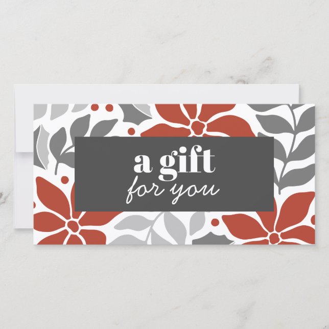 RETRO NATAL FLORES DE CINZA VERMELHA ESPECIAL DE P (Frente)