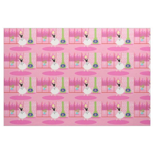 Retro no tecido cor-de-rosa (Jarda)