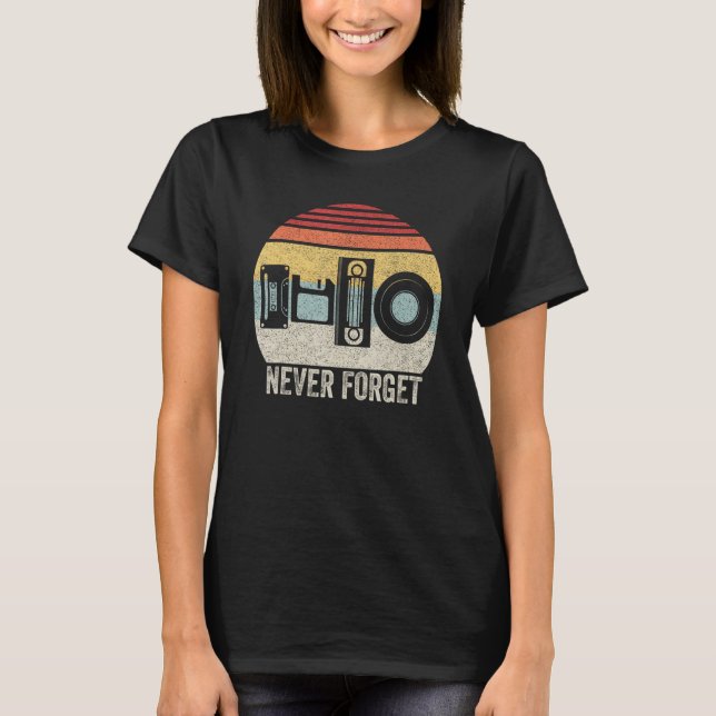 Retro Nunca Esquece Camisa Humor Sarcástico Mus (Frente)