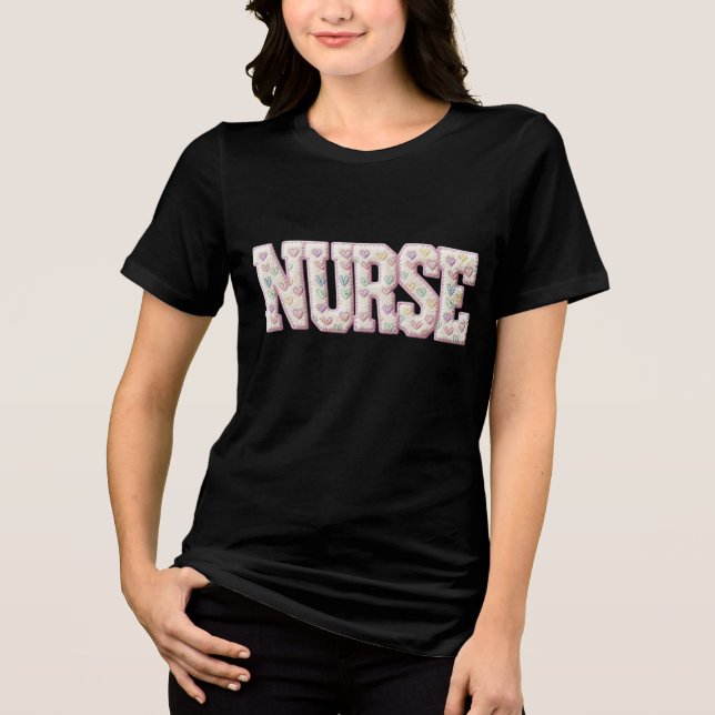 Retro Nurse Valentine , Faux Yarn Heart Coquette (Frente)