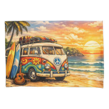 Retro Ônibus de Praia Hippie dos Anos 60 | Pôr do 