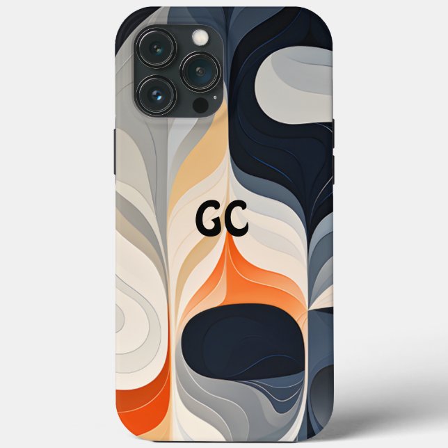 Retro Orange Black and Grey IPhone Case (Verso)