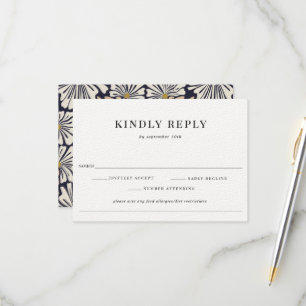 Retro Padrão Floral Comida Alergia Casamento RSVP