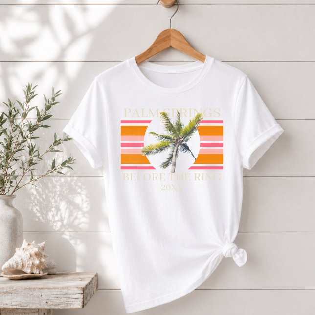 Retro Palm Springs Antes do Anel Despedida de Solt (Retro Palm Springs Before the Ring Bachelorette Tri-Blend Shirt)