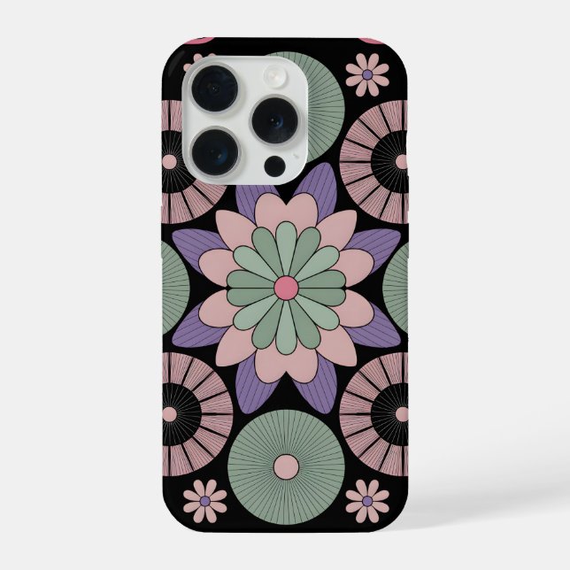 Retro Pastel Floral Mandala Symmetry (Verso)