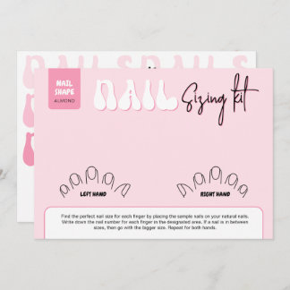 Retro Pink Faux Nails Sizing Kit Display Card
