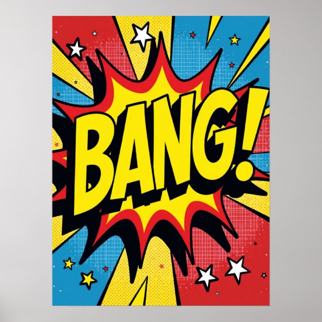 Retro Pop Art 'BANG!' Poster de ação (Frente)