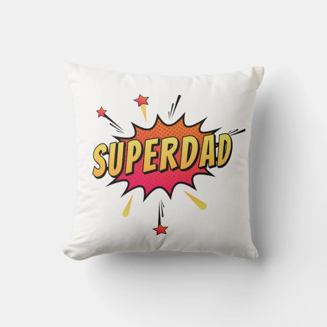 Retro-Pop de BD Simples Superdad | Almofadas Throw (Frente)