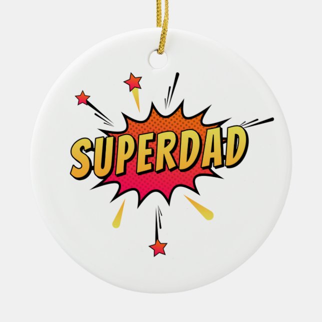 Retro-Pop de BD Simples Superdad | Ornamento (Frente)