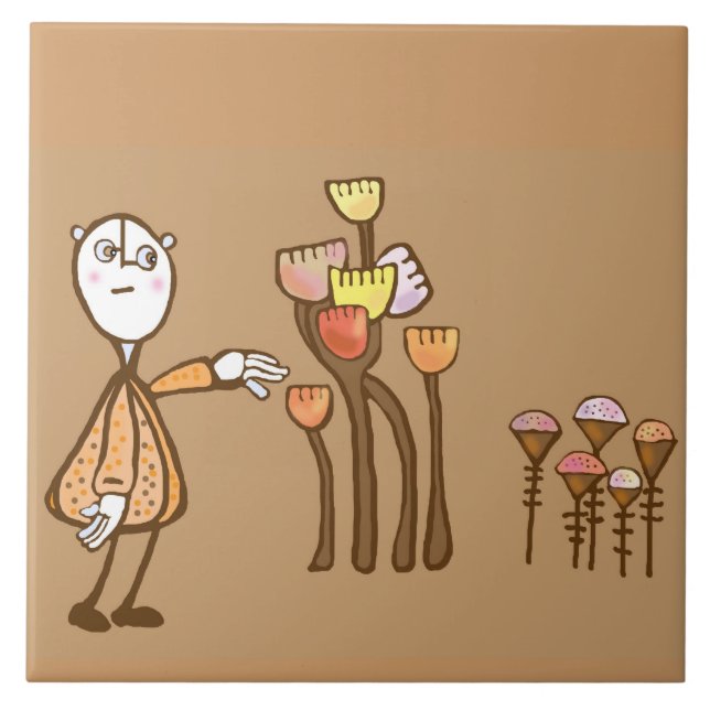 Retrô-pop, reunindo flores (Frente)