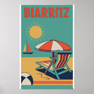 Retro poster da cidade francesa de Biarritz