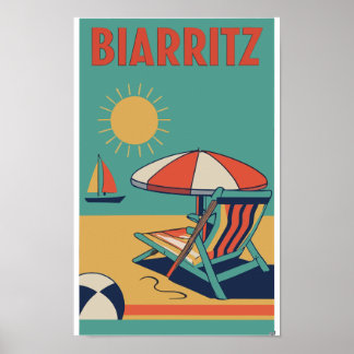Retro poster da cidade francesa de Biarritz