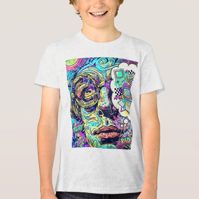 Retro Psychedelic Kids Childrens T-Shirt (Frente)