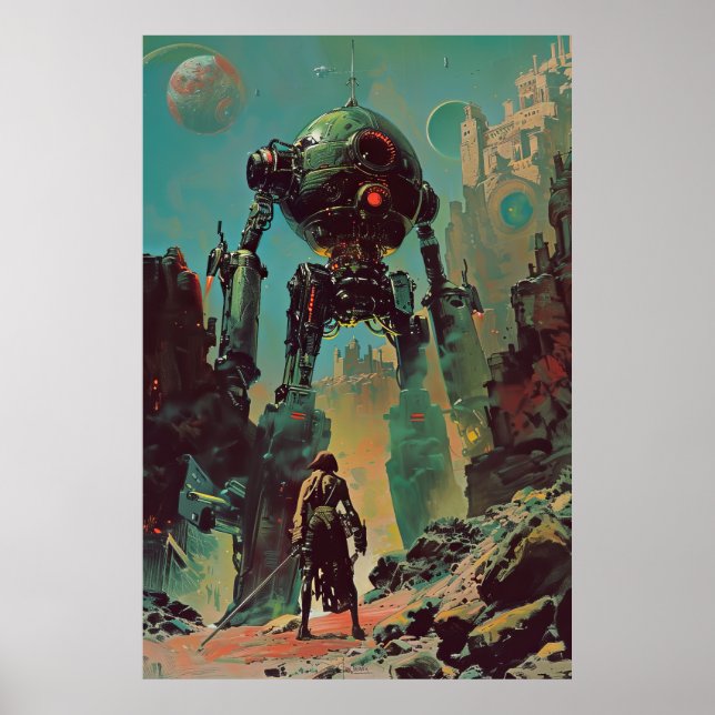 Retro Pulp Sci-Fi Ilya Repin Poster (Frente)