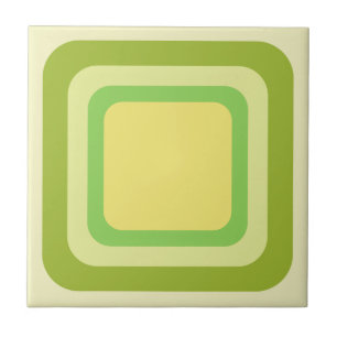 Retro Quadrado Verde Amarelo