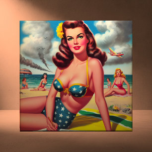 Retro Quente Vintage Praia Pin up
