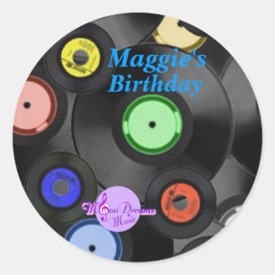 Retro registra pequenos adesivos redondos clássico