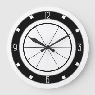 Retro relógio da cozinha do Estilo Diner (preto e