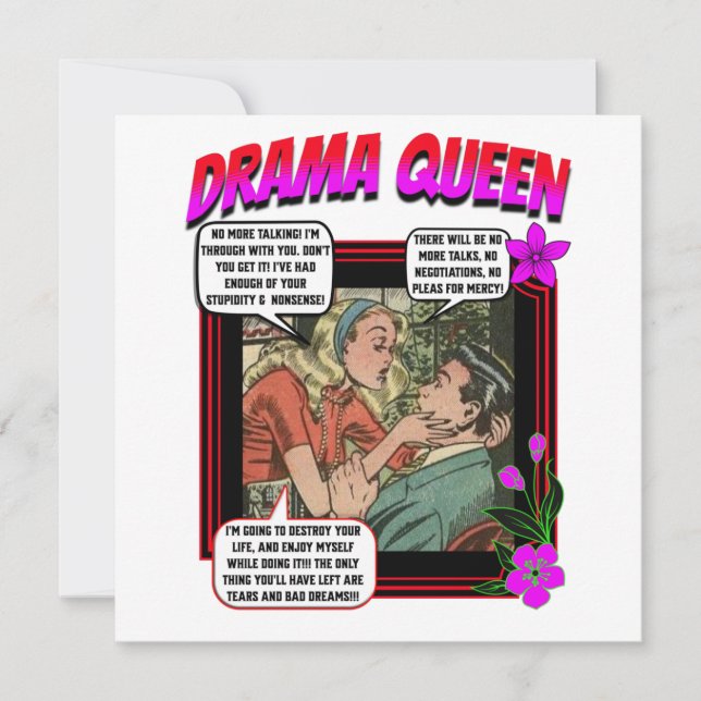 Retro Romance - Drama Queen - Cartão Saudável (Frente)