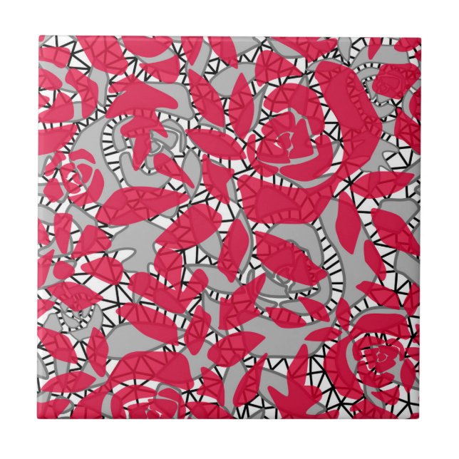 Retro romântico de abstrato sem costura, vermelho  (Frente)