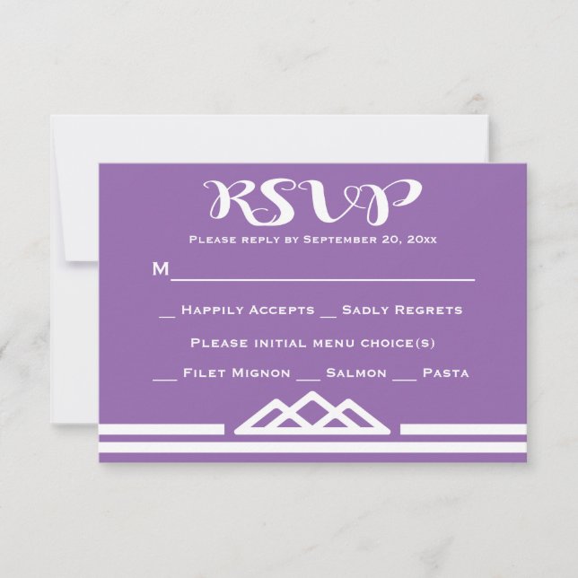 Rétro Roxo RSVP Geométrico Triângulo Tribal (Frente)