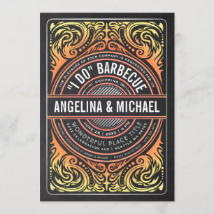 Retro Russo Eu Faço CHURRASCO Convites Grill & Fir