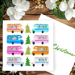 Retro RV Motohome Holiday Cartão de Natal Xmas
