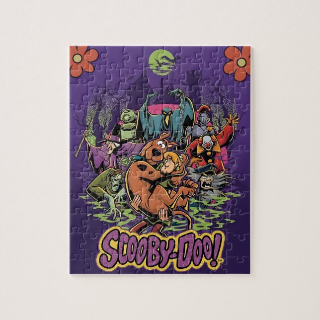 Retro Scooby-Doo e Gangue Assustador Quebra-Cabeça (Vertical)