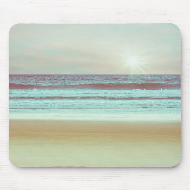 Retro Serene Beach Trabalho de arte | Mousepad (Frente)